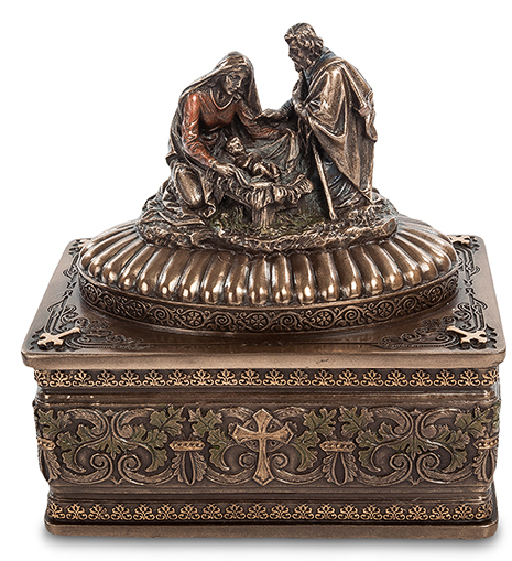 Скринька біблійна "Народження Христа" з полістоуну від італійського бренду Veronese 11,5*8*13 см, фото 1