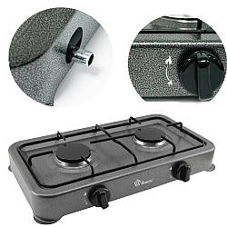 Настільна газова плита Domotec MS 6602 / Двокомфорочний газовий таганок / Плита на дві комфорки