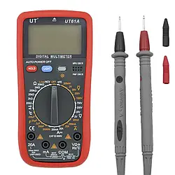 Цифровий мультиметр DT UT-61A + Термопара, з температурою та підсвічуванням / Електричний тестер напруги
