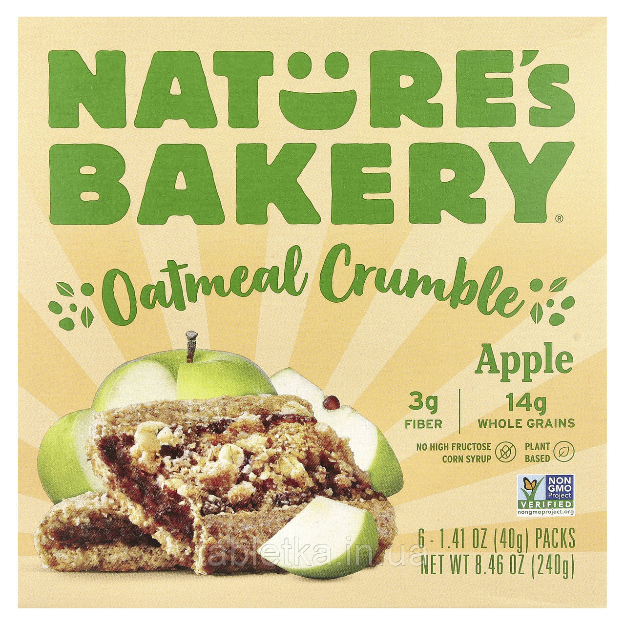 Nature's Bakery, Oatmeal Crumble, яблуко, 6 пакетиків по 40 г (1,41 унції)