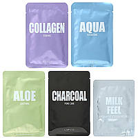 Lapcos, Beauty Buffet, набір омолоджувальних різноманітних тканинних масок, 4 шт. + 1 подушечка Дніпр