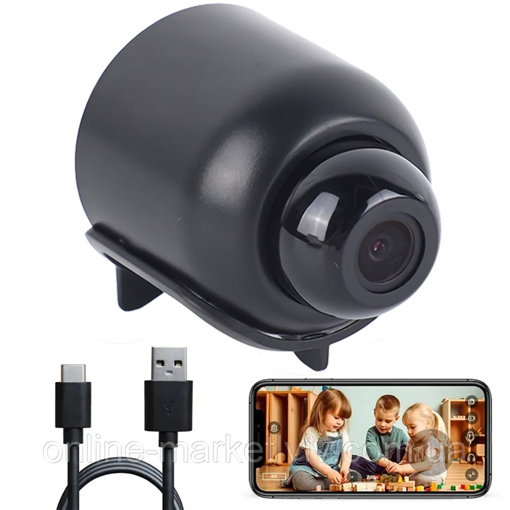 Міні Wi-Fi камера з віддаленим доступом та нічною зйомкою 1080P, X5 Mini / Портативна вайфай камера, фото 1