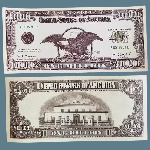 Сувенірна монета 1 мільйон доларів США 1995 р. (зі світним зображенням орла), фото 1