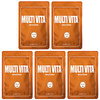 Lapcos, Multi Vita, набір освітлювальних тканинних масок, 5 шт., По 25 мл (0,84 рідк. унці.)