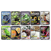 Dermal, Тканинні маски для обличчя із суперфудів, асорті, 10 шт., 25 г (0,88 унції)