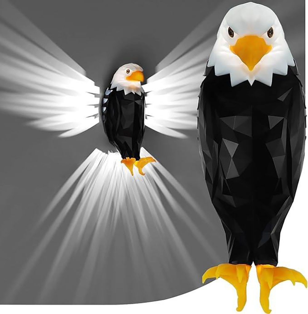 3D світильник настінний Орел від батарейок, 22,5х12х9см / Світлодіодний світильник орел / Нічник настінний, фото 1