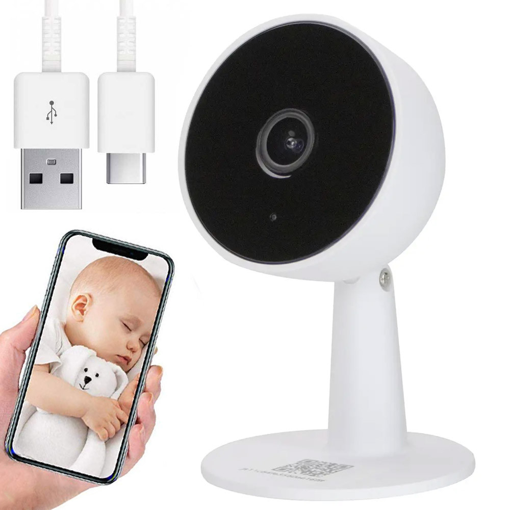 WiFi відеоняня з датчиком руху, 1080P, від USB / Розумна камера відеоспостереження для дому, фото 1