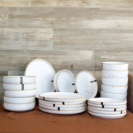 Сервіз із керамічного посуду Ardesto Midori, білий 24 предмети, фото 1