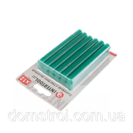 Комплект зелених клейових стрижнів INTERTOOL RT-1056 (12 шт) 11.2×200 мм, фото 2