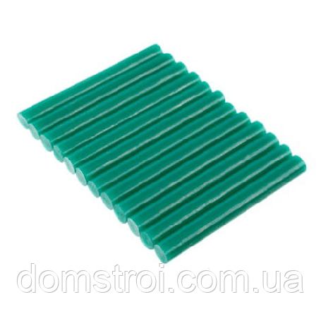 Комплект зелених клейових стрижнів INTERTOOL RT-1056 (12 шт) 11.2×200 мм, фото 1