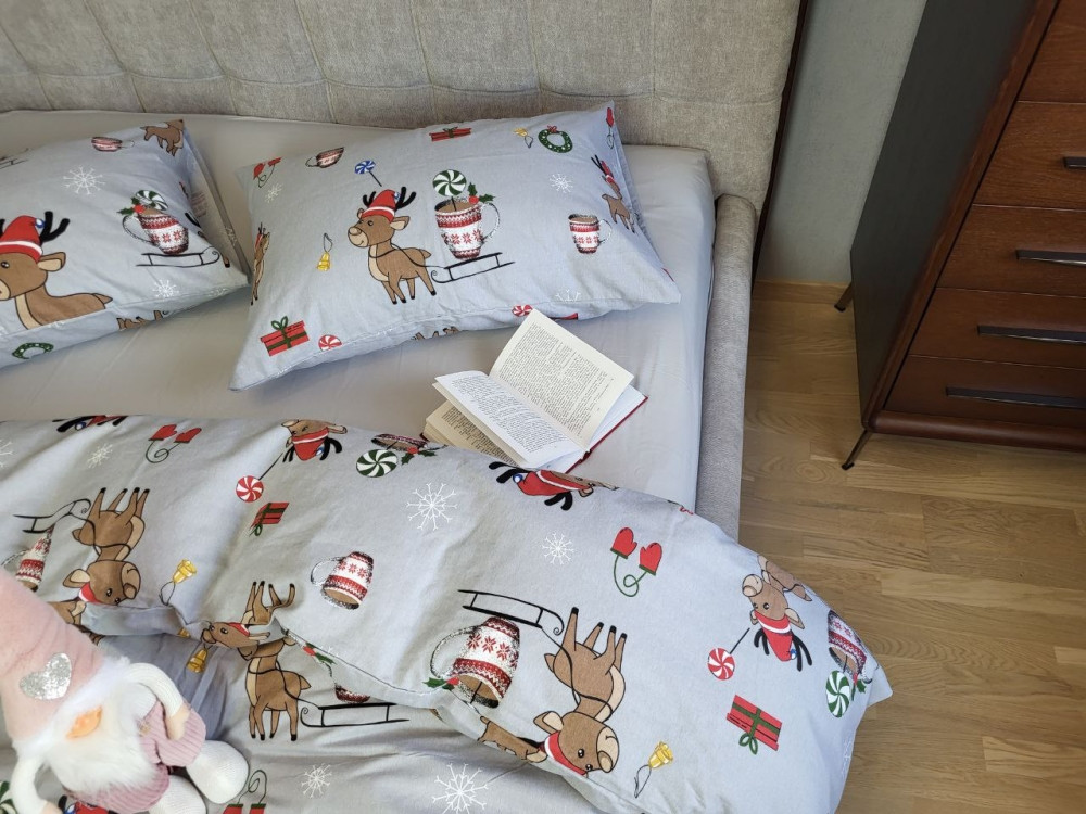 Помічники Санти/сірий, Turkish flannel (Полуторний)