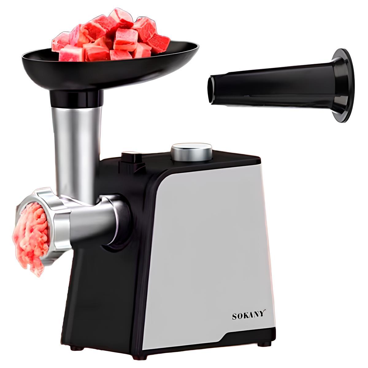Електрична м'ясорубка з насадкою для ковбас 1700Вт, від мережі, Sokany SK-087 / Електром'ясорубка, фото 1