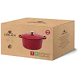 Каструля чавунна 26 см 5 л Gerlach Natur Iron бордова (5901035510579), фото 2
