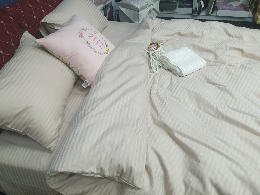 Комплект Stripe LUX LIGHT BEIGE 1/1см Комфорт текстиль