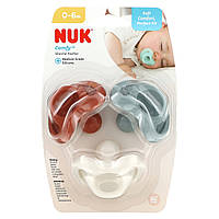 NUK, Comfy, силіконова пустушка, для дітей 0-6 місяців, натуральний відтінок, 3 шт. В пакованні