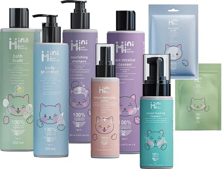 Подарунковий Beauty Box MiniMi 8 позицій Б'юті бокс дитячої доглядової косметики, фото 1