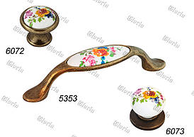 Ручки кераміка бронза - квіти