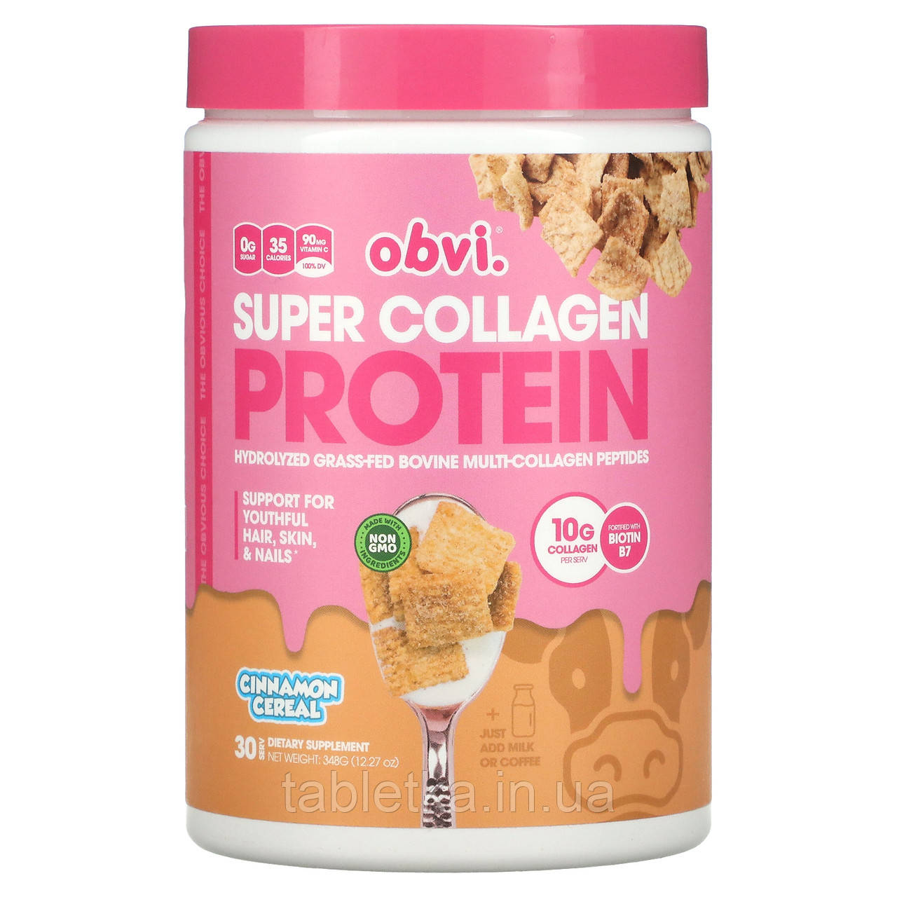 Obvi, Super Collagen Protein, пластівці з корицею, 348 г (12,27 унції)