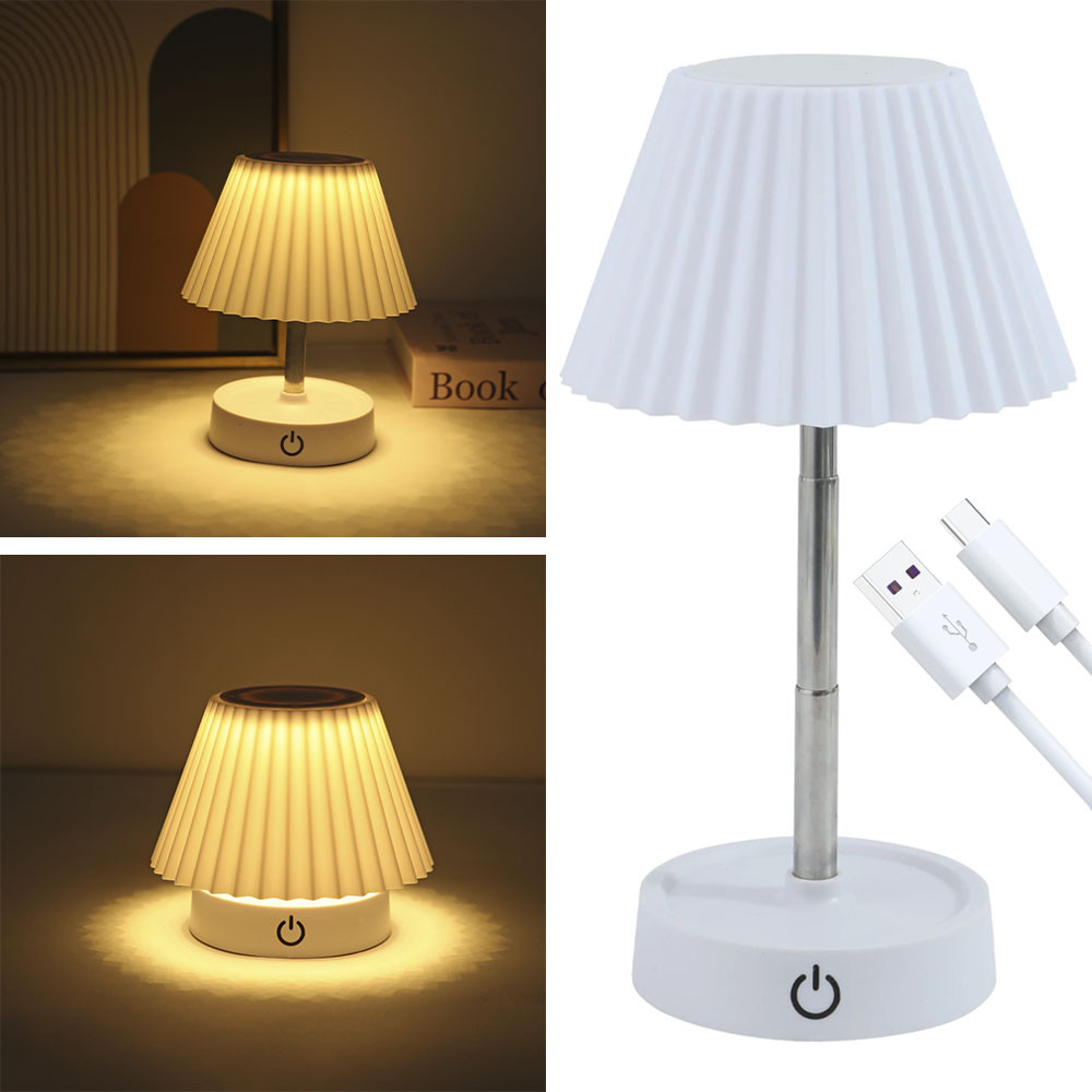 Настільна лампа з телескопічною ніжкою 11-29см, з USB / Акумуляторна лампа настільна / Світильник нічник, фото 1