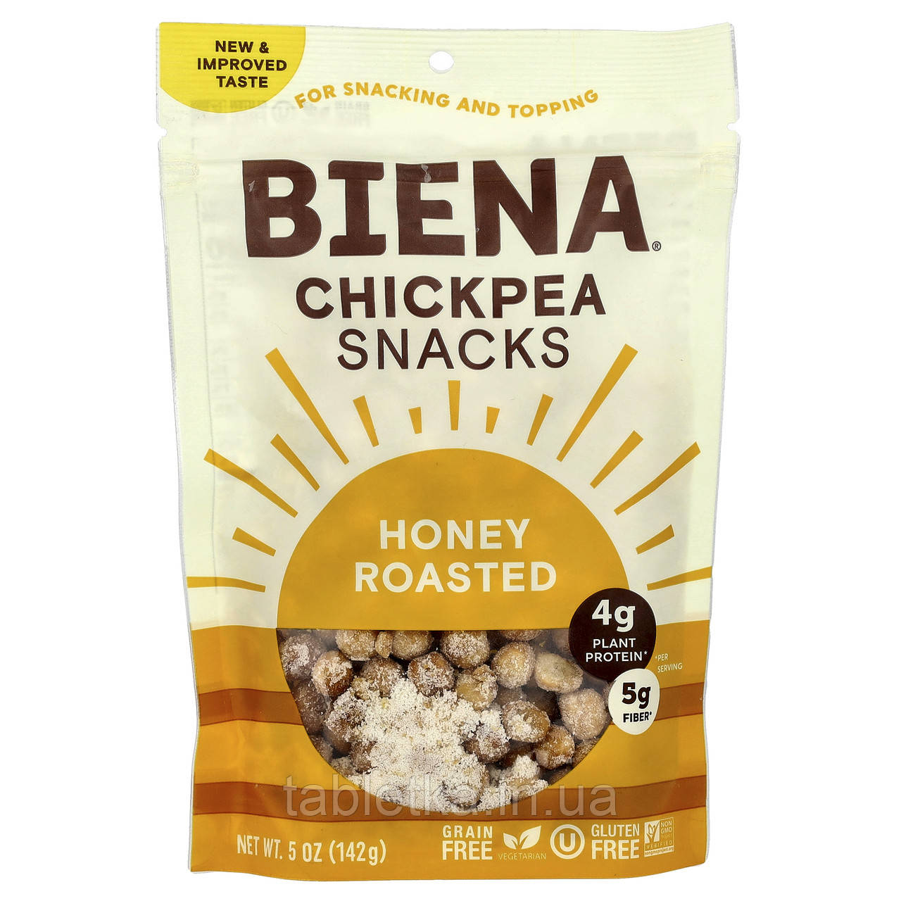 BIENA, Снеки з нуту, обсмажений із медом, 142 г (5 унцій)