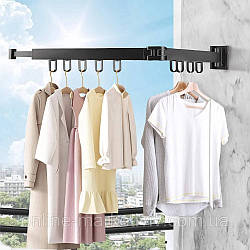 Настінна сушарка для білизни на 2 секції з петлями, 91 см / Складна сушарка для одягу / Сушка для речей