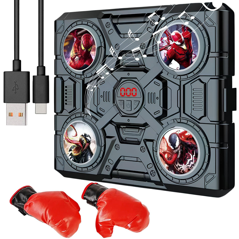 Музичний тренажер для боксу 32х4х3см, з Bluetooth + Рукавички, USB / Мішень для боксу / Боксерський тренажер