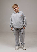 33302 Дитячий спортивний костюм оверсайз з вишивкою | Стильний костюм для дівчаток і хлопчиків | Українське виробництво Malwel