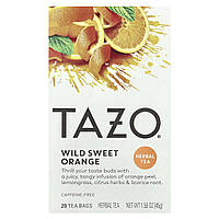 TAZO, Herbal Tea, дикий солодкий апельсин, без кофеїну, 20 чайних пакетиків, 45 г (1,58 унції)