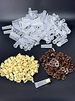 Набір: 100 бігуді, 100 цоколів, 100 мисочок, 100 тримачів мисочок. Nikot, Франція.(Безкоштовна доставка)