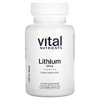 Vital Nutrients, Літій, 20 мг, 90 веганських капсул