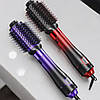 Фен-щітка для волосся 8в1, 1000Вт, 4 режими, Фіолетовий / Стайлер для укладання волосся / Фен розчіска з іонізацією, фото 2