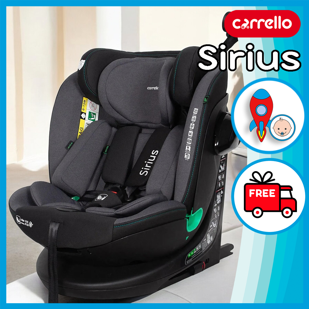 Поворотне дитяче автокрісло Carrello Sirius CRL-8808 i-Size від народження до 12 років Темно-сірий