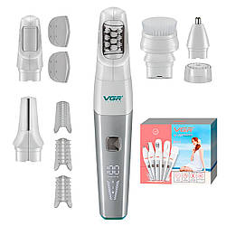 Епілятор жіночий з 5 насадками, від USB, VGR V-752, Зелений / Депілятор / Тример жіночий