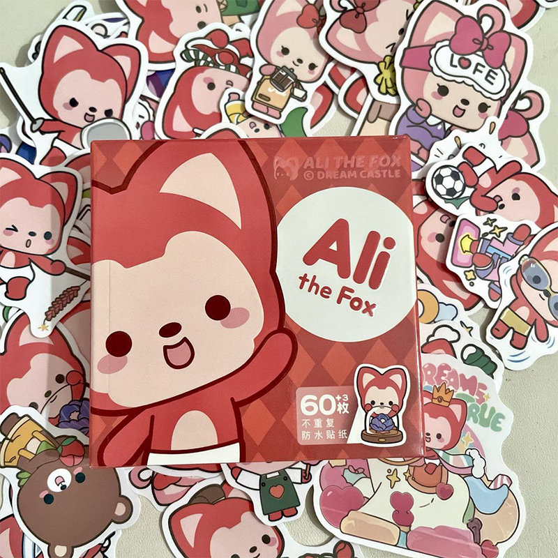 Набір наліпок Лисичка Алі наклейки стікери 60 шт