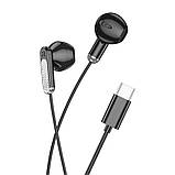 Навушники дротові з конектором USB-C BOROFONE BM90 TYPE-C штекер чорні, фото 2