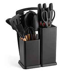 Набір кухонного приладдя, 19 предметів Kitchen Set, Чорний / Набір приладів для кухні / Набір кухонний