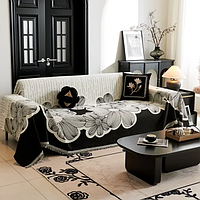 Плед покривало на ліжко, диван або крісло з матеріалу, який не помається 180х260 см, квітковий візерунок