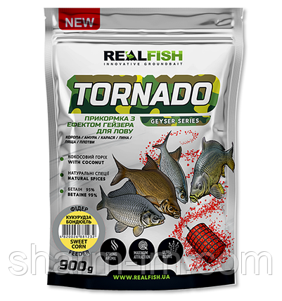 Прикормка Real Fish TORNADO Короп Тигровий горіх - Кукурудза 900 г, фото 1