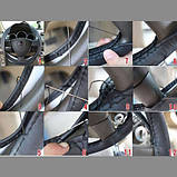 Оплетка чехол РЅР° руль РёР· кожзама, 37-38СЃРј, черная, фото 2