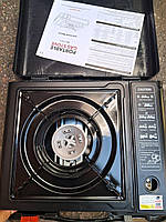 Портативна газова плита з перехідником на великий балон + кейс | Туристична плитка з п'єзопідпалом