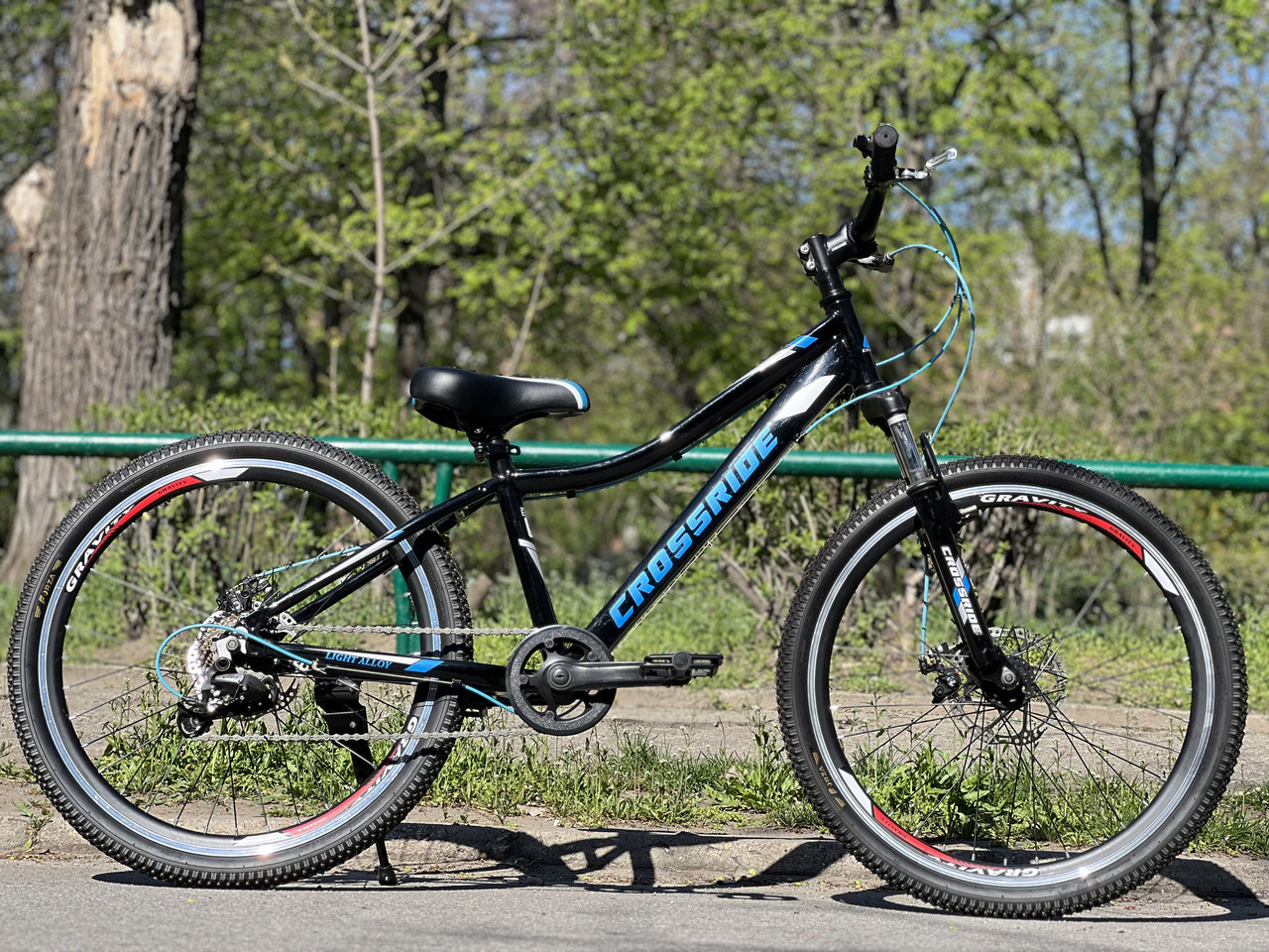 Велосипед підлітковий спортивний гірський Crossride CROSS МТВ AL Disk-brake 24" на зріст 130-145 см
