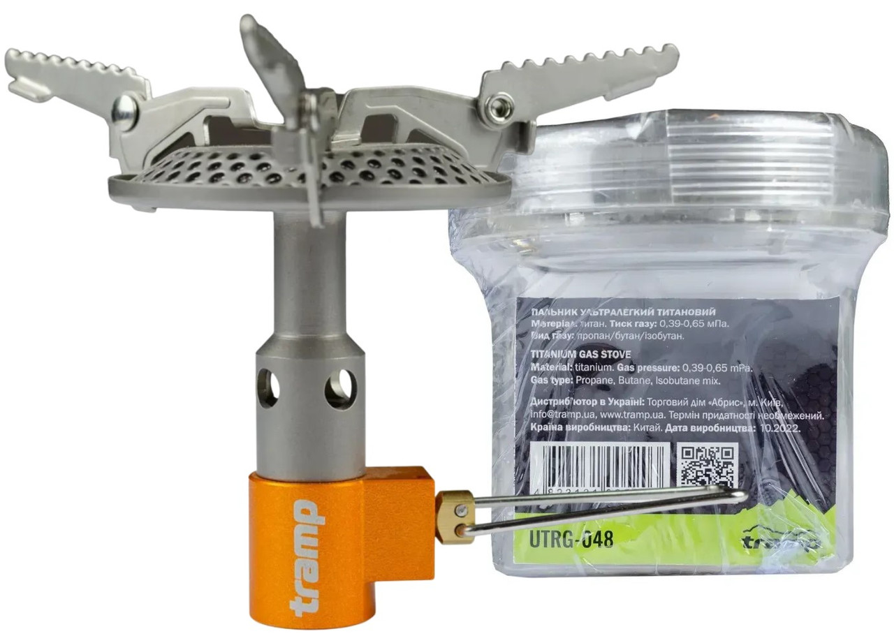 Газовий пальник Tramp UTRG-048 | Ультралегкий та компактний титановий пальник-насадка з різьбовим з'єднанням, без п'єзопідпалу