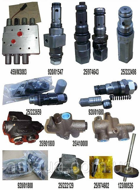 JCB Valves and Valve Parts Клапана для JCB 459/M3083, 920/01547, 25/974643, 25/222498, 25/222659