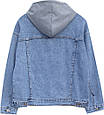 Куртка жіноча джинсова оверсайз з відстібним капюшоном  Liana, фото 4