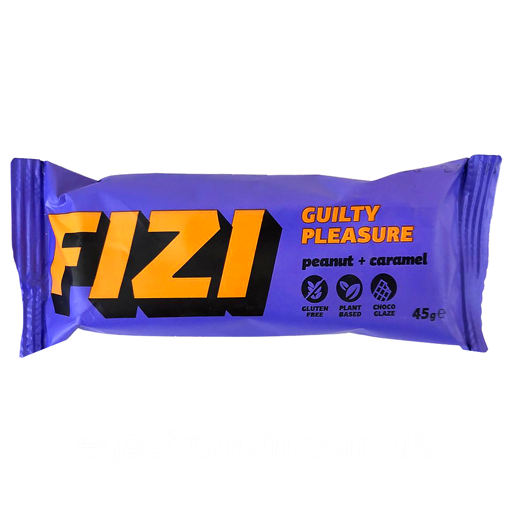 Батончик арахіс карамель (без цукру) Фізі Fizi peanut caramel 45g 10шт/ящ (Код: 00-00017511), фото 1