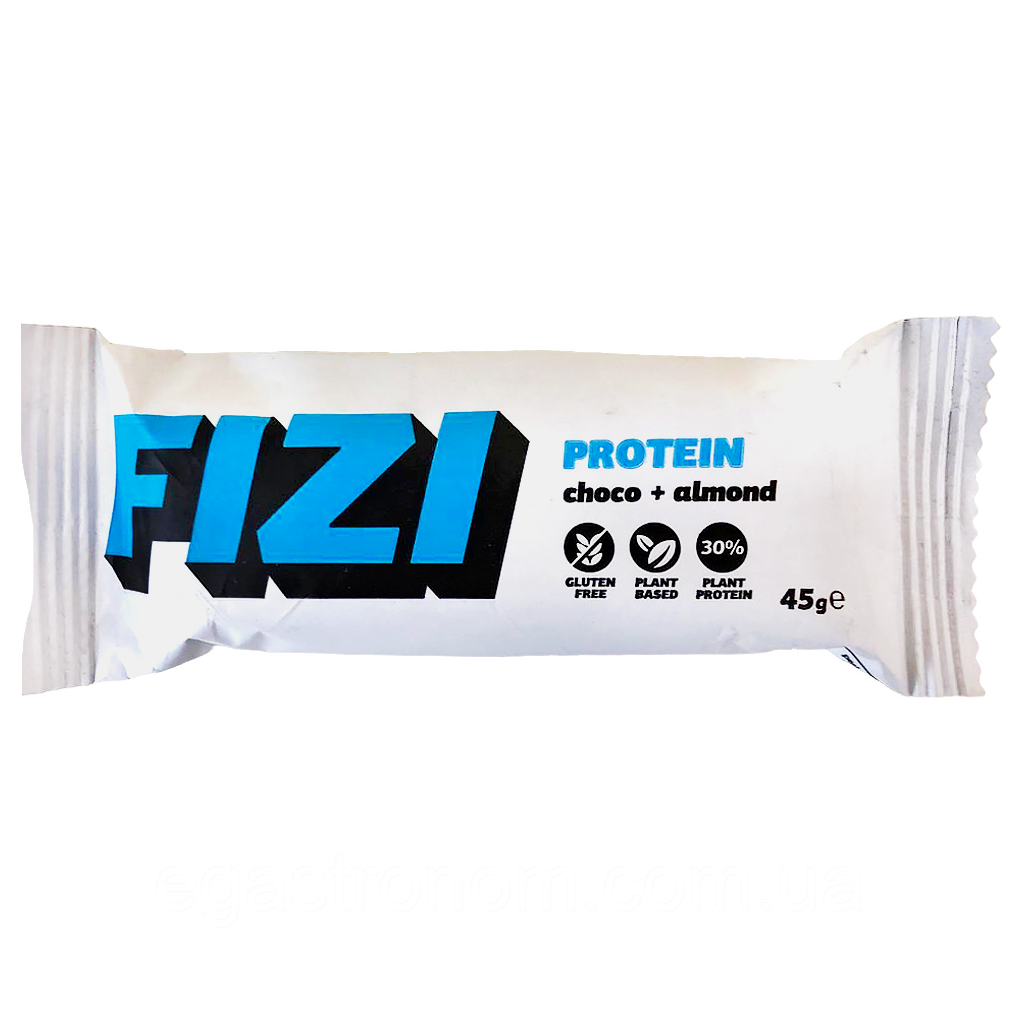 Батончик шоколад та мигдаль (без цукру) Фізі Fizi choco almond 45g 10шт/ящ (Код: 00-00017512), фото 1