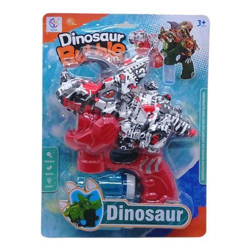 Мильні бульбашки "Динозавр трицератопс", пістолет на батарейках, фото 1