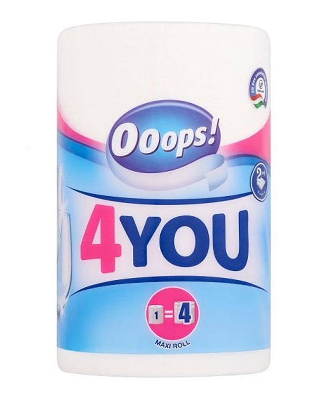 Рушники паперові 2-шарові Ooops! 4You 1 шт 200 відривів, фото 1