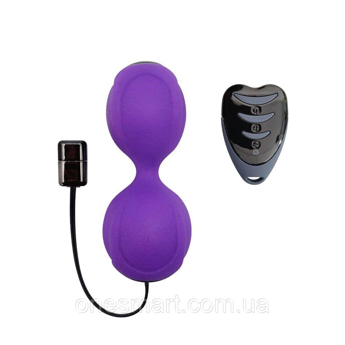 Вагінальні кульки Kegel Vibe Purple з вібрацією для тренування м'язів тазового дна та задоволення, фото 1