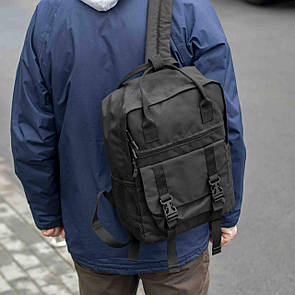 Міський рюкзак сумка URBAN чорний тканинний з ручками на 13 літрів Практичний Повсякденний ранець
